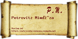 Petrovitz Mimóza névjegykártya